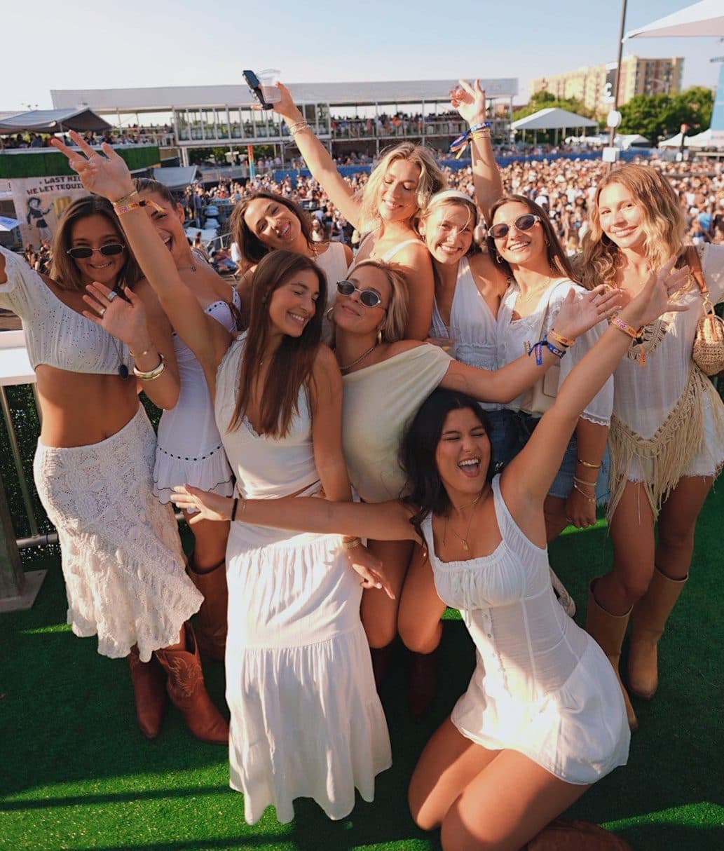table seating for one of the concert cabanas